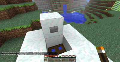 Hier mein Klo in Minecraft. Es wird als Müllschlucker und Resteeimer verwendet.